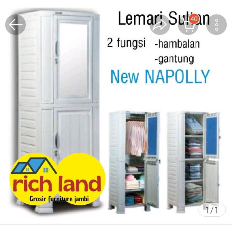 LEMARI PLASTIK LEMARI PELASTIK NAPOLI NAPOLY NAPOLLY 1 PINTU