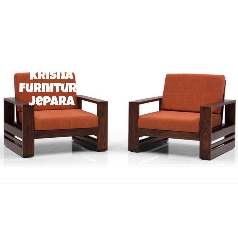 SOFA SINGLE MINIMALIS JATI TUA/FURNITURE JEPARA