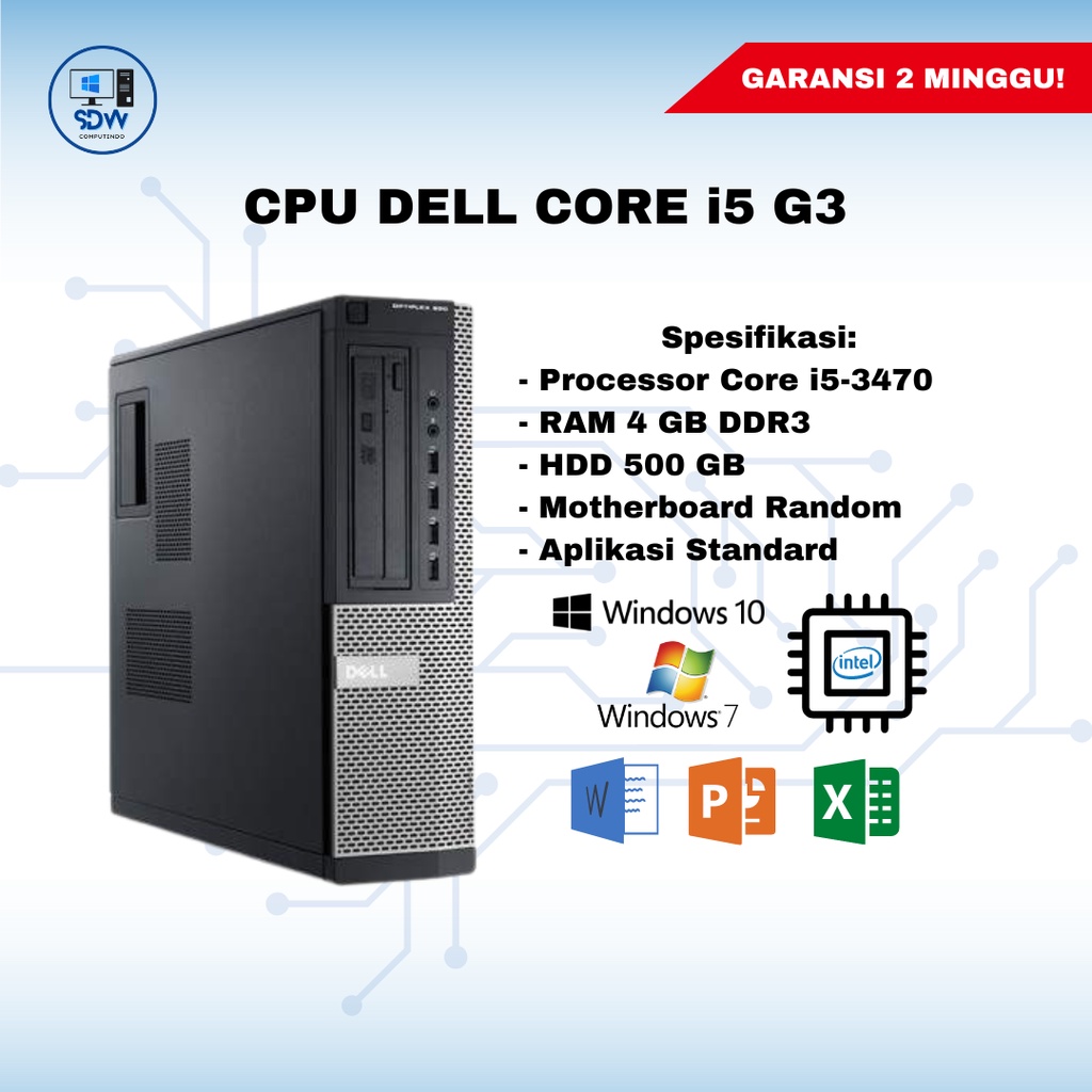 CPU Dell OPTIPLEX 390 CORE i3 gen 3