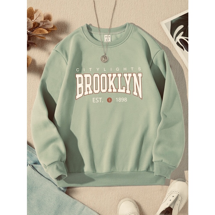 BROOKLYN est 1898 Sweatshirt Basic II Sweater Crewneck Print DTF II Sz M - XL Anak &amp; Dewasa ( Pria &amp; Wanita )