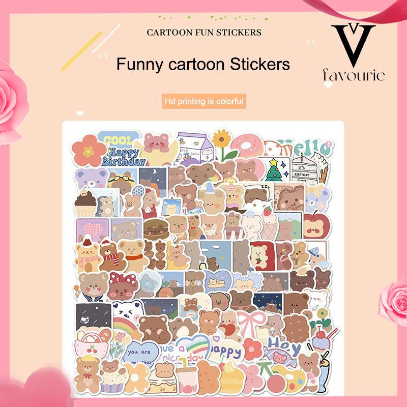 

COD102Pcs Stiker Graffiti Kartun Beruang Lucu Anti Air Untuk Dekorasi Kopersepeda DIY Stationary -FA
