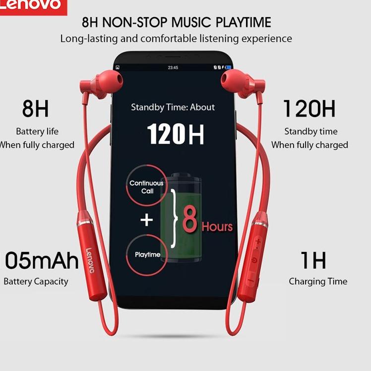 Termurah Lenovo XE05 Headset Bluetooth Sport Magnetik Wireless Bass Stereo