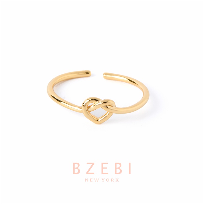 Bzebi Cincin Emas Berlian 18k Cincin Terbuka Dapat Disesuaikan Anti Karat Gaya Korea Aksesoris Fashion Wanita Aksesoris Harian Perhiasan Premium Hadiah Ultah Dengan Box 907r