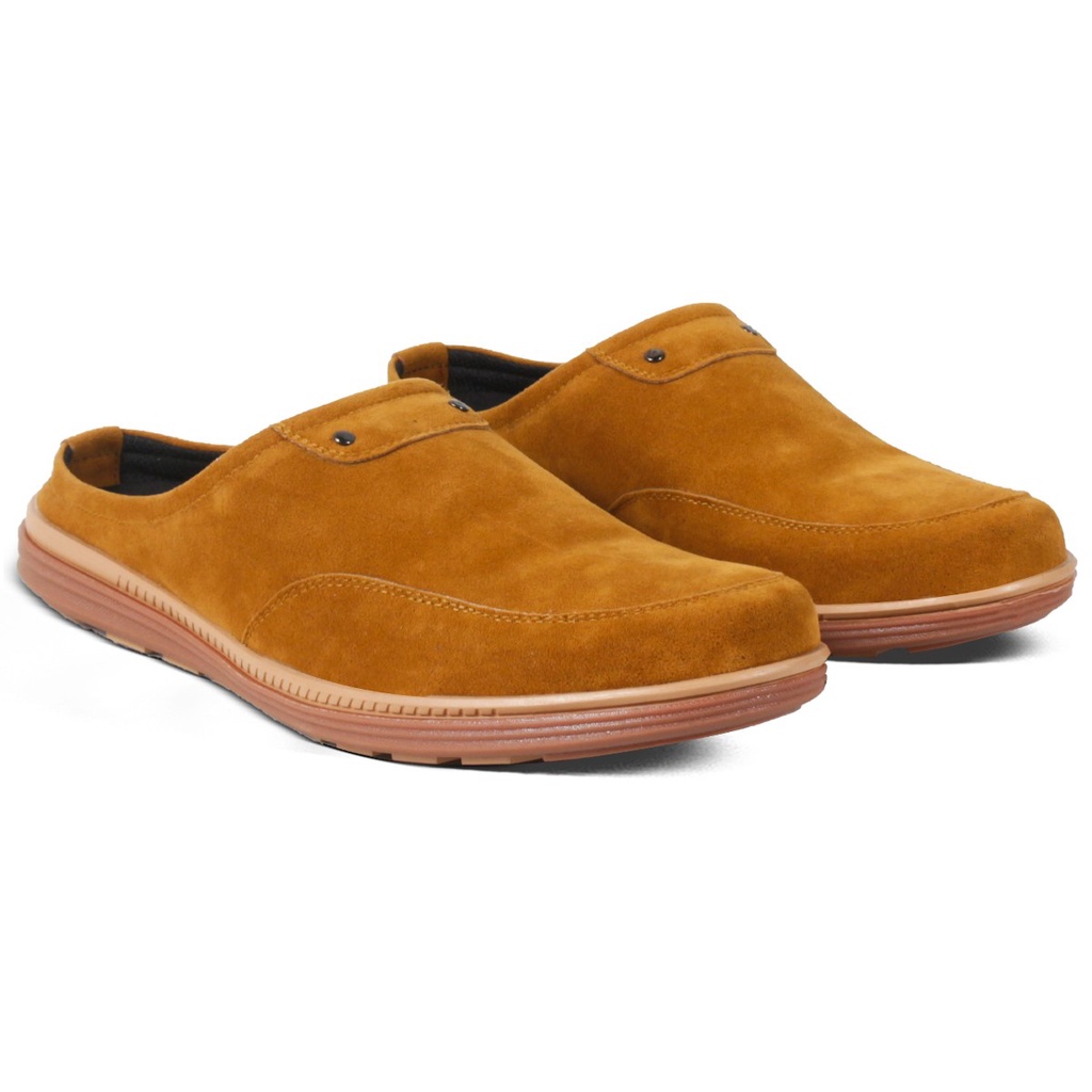 Sepatu Sandal Pria V 4824 Brand Varka Sandal Bustong Selop Pria Modis Berkualitas -Tan
