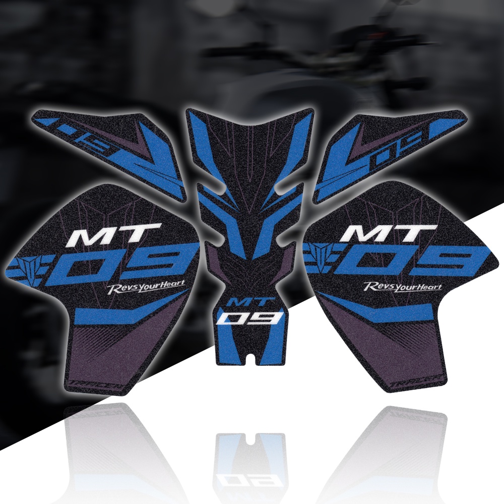 Yamaha MT09 Tangki Bahan Bakar Set Stiker Pelindung Samping Tangki Sepeda Motor Stiker Buram Aksesoris Penghias Modifikasi Anti Selip Bodi Sepeda Motor