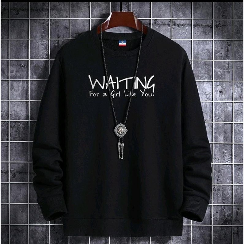 WAITING Sweatshirt Basic II Sweater Crewneck Print DTF II Sz M - XL Anak &amp; Dewasa ( Pria &amp; Wanita )