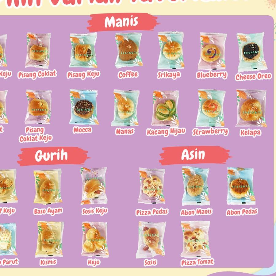 

Roti Delicute Bun Kemasan Box isi 24pcs - Mix Rasa