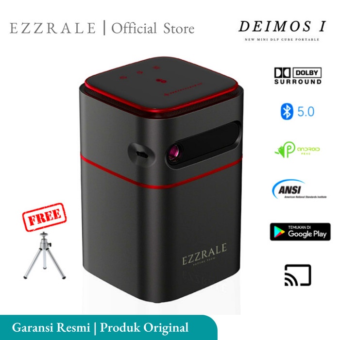 EZZRALE DEIMOS I MINI SMART CUBE POCKET PROJECTOR 150 ANSI ANDROID 9.0