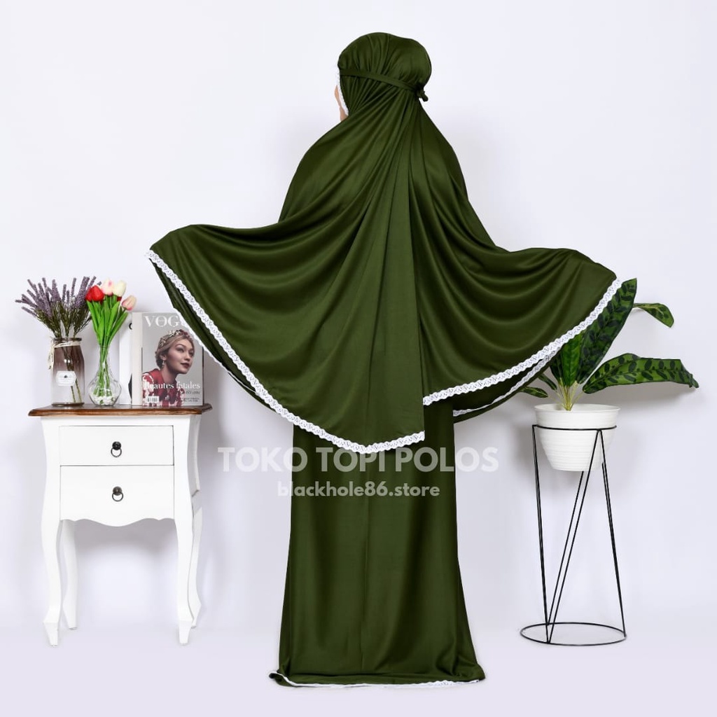 Mukena Amplop Dewasa Renda Syar'i Mukena super Hyget Mukena traveling Ringan Simple - ARMY