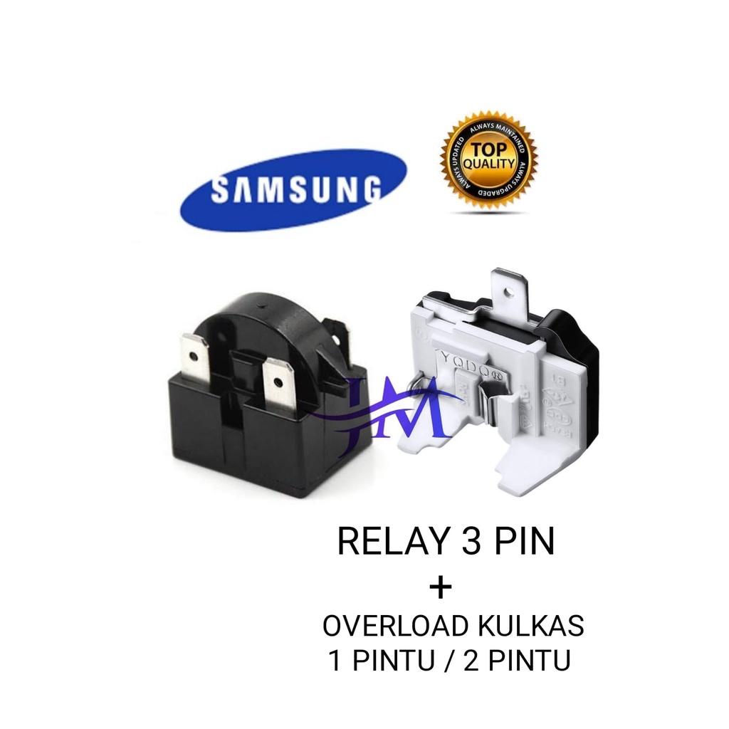 [ BISA COD ] Relay 3 Pin + Ptc Overload Kulkas 1 pintu / 2 pintu SAMSUNG