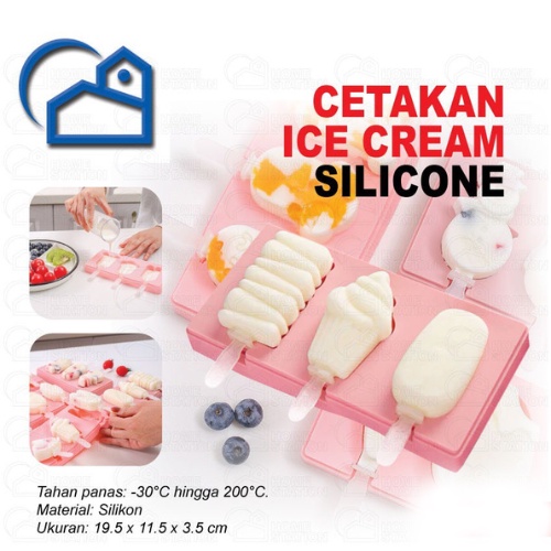 Cetakan Es Krim Silikon / Cetakan Stik Es Krim / Cetakan Ice Cream Popsicle Cetakan Coklat 20045