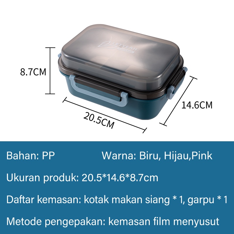 Letyeah &amp; Anantagt Kotak Makan anti tumpah / Lunch Box 2 susun plastik kecil / tempat makan anak murah