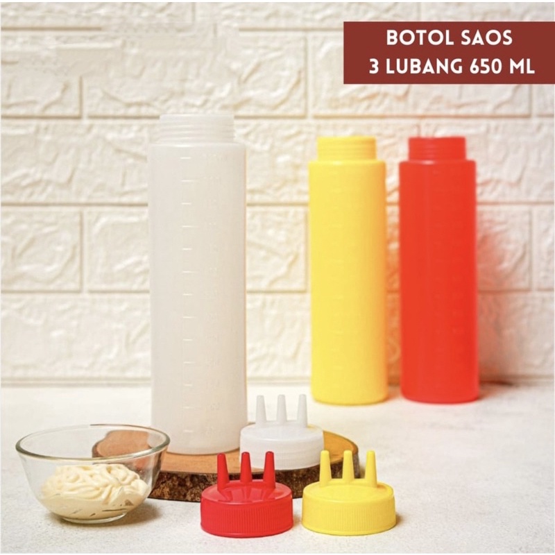 BOTOL SAUS PLASTIK KECAP 3LUBANG -  BOTOL PLASTIK MINYAK  - BOTOL KECAP SAOS MAYONAISE - BOTOL DAPUR SERBAGUNA ANTI TUMPAH