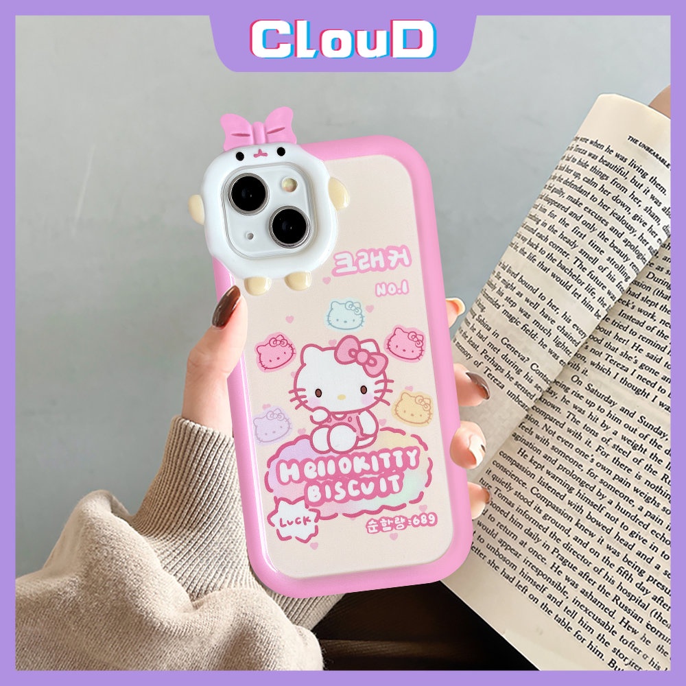 Soft Tpu Case Untuk Samsung A14 A04s A04 A13 A23 A32 A03 A03s A53 A50 A51 A31 A50s A52 A30s A12 A04E A71 A52s A22 A33 M32 A73 A11 A02s A21s Cute 3D Bow Monster Lens Hello Kitty Cover