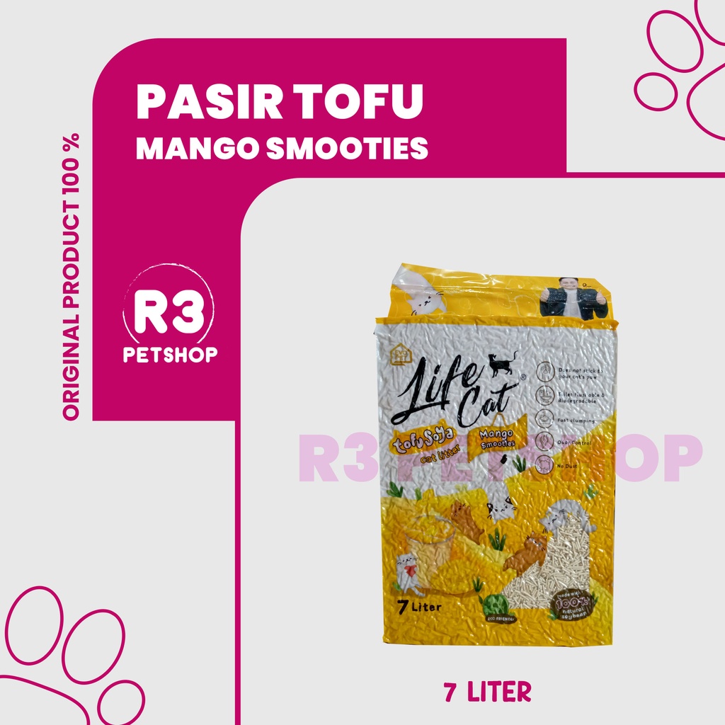 Pasir Kucing Gumpal Wangi Tofu LIFE CAT 7L 2,5Kg