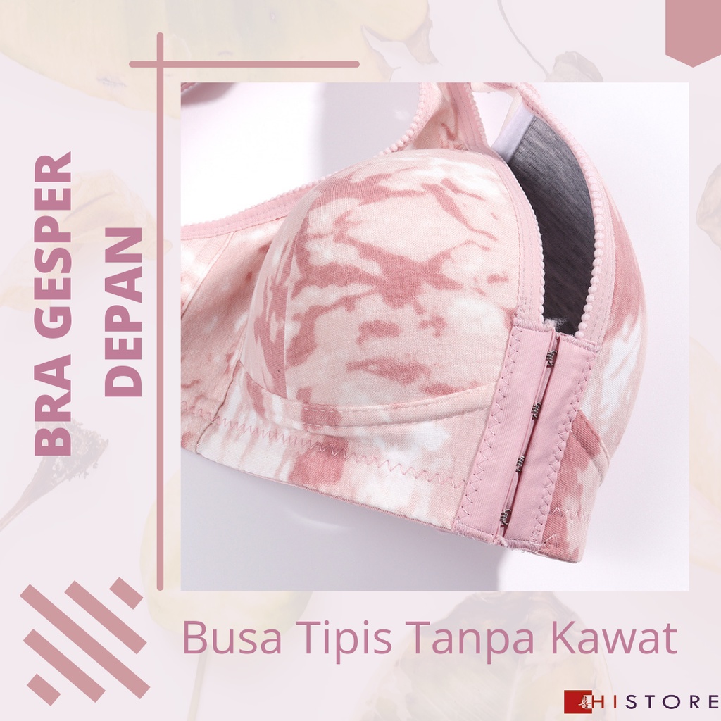 [HI] Bra Wanita Seamless Push Up Gesper Depan Kancing Depan Busa Tipis Tanpa Kawat Elegan 398