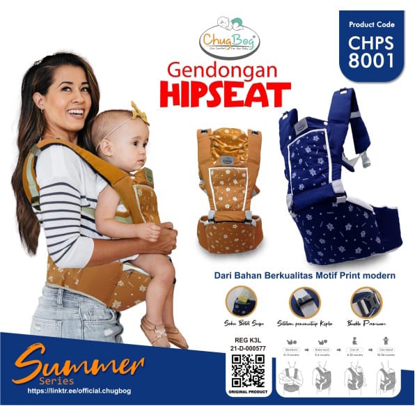 Gendongan Hipseat Bayi Summer Series (ChugBog)