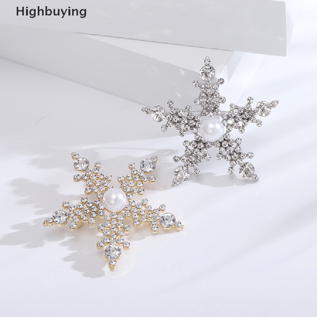 Hbid Bros Snowflake Berlian Imitasi Baru Untuk Wanita Unisex Natal Tahun Baru Pesta Brooch Pin Hadiah Glory