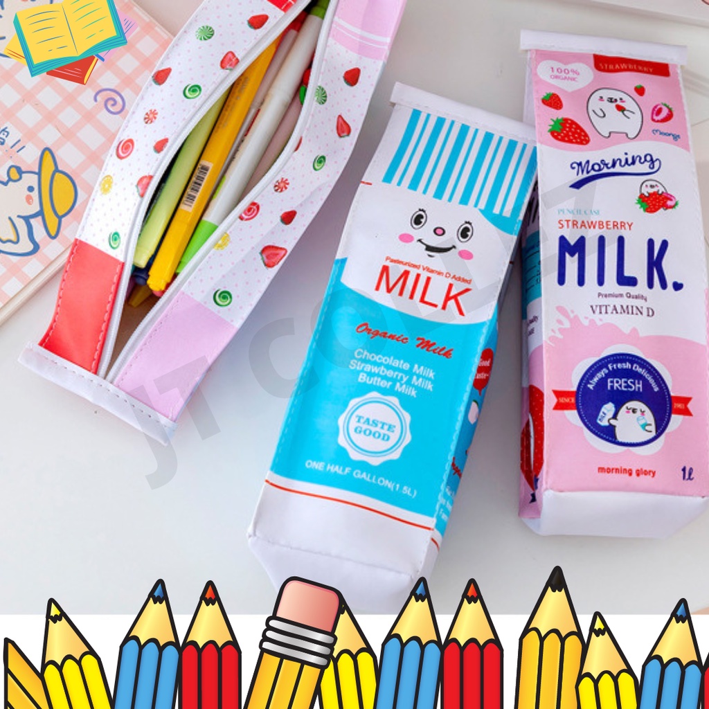 

[JTC] Tempat Pensil / Kotak Pensil Motif Kotak Susu Unik & Imut (JT0035)