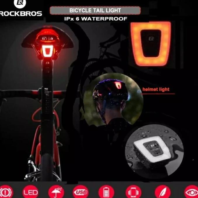 Diskon [COD] rockbros TT30-wd Lampu belakang sepeda Rockbros / lampu helm rockbros