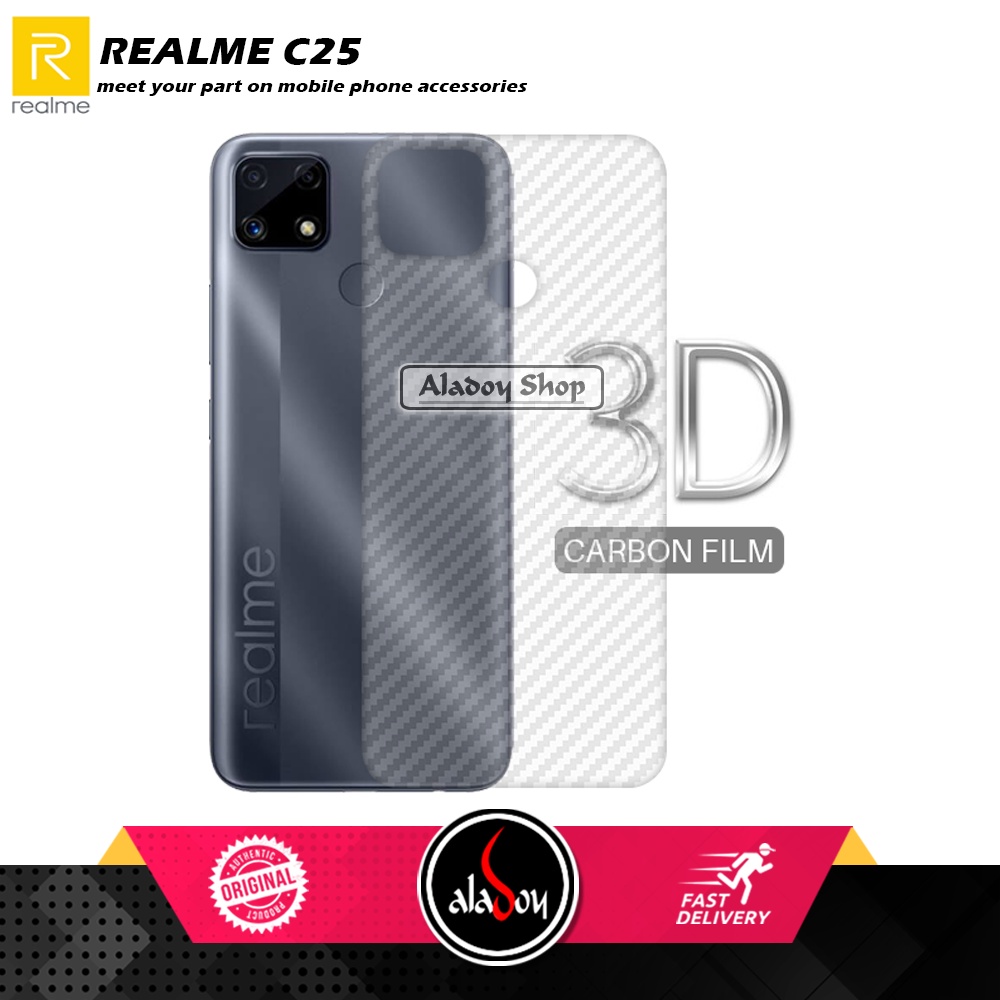 PAKET 3IN1 Anti Gores Blue Matte Anti Glare Realme C25/C25S + Tempered Glass Camera dan Skin Carbon