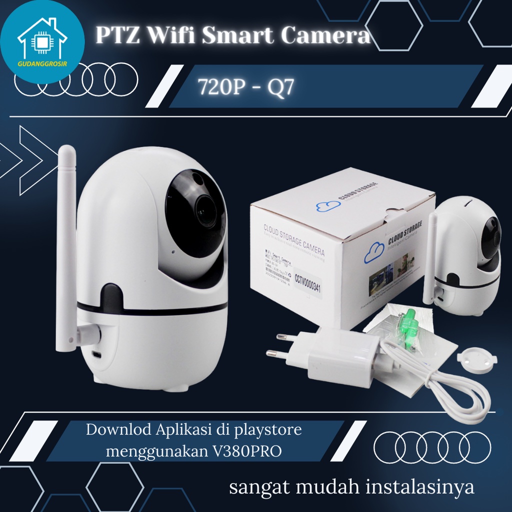 CCTV PTZ Wifi Smart Camera 720P Q7 [Aplikasinya V380PRO]