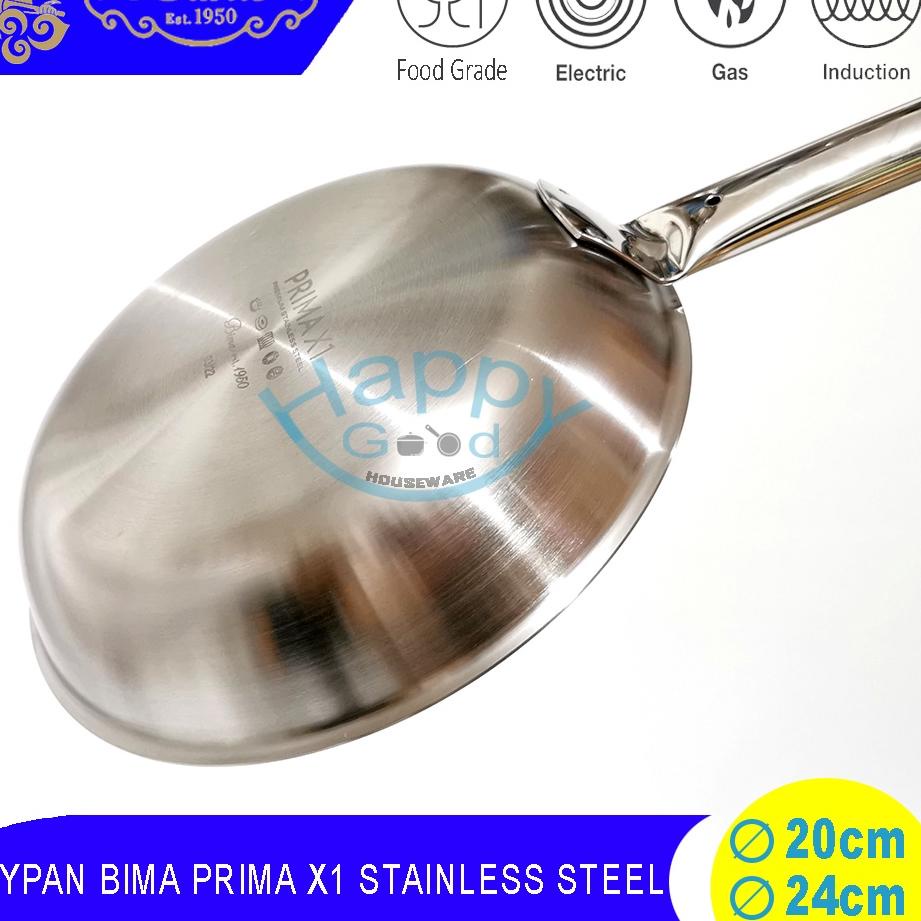 NFG✹ BIMA PRIMA X1 / HERITANCE CLASSIC 20-24CM FRYPAN/PANCI PENGGORENGAN STAINLESS STEEL SUS304 Pali