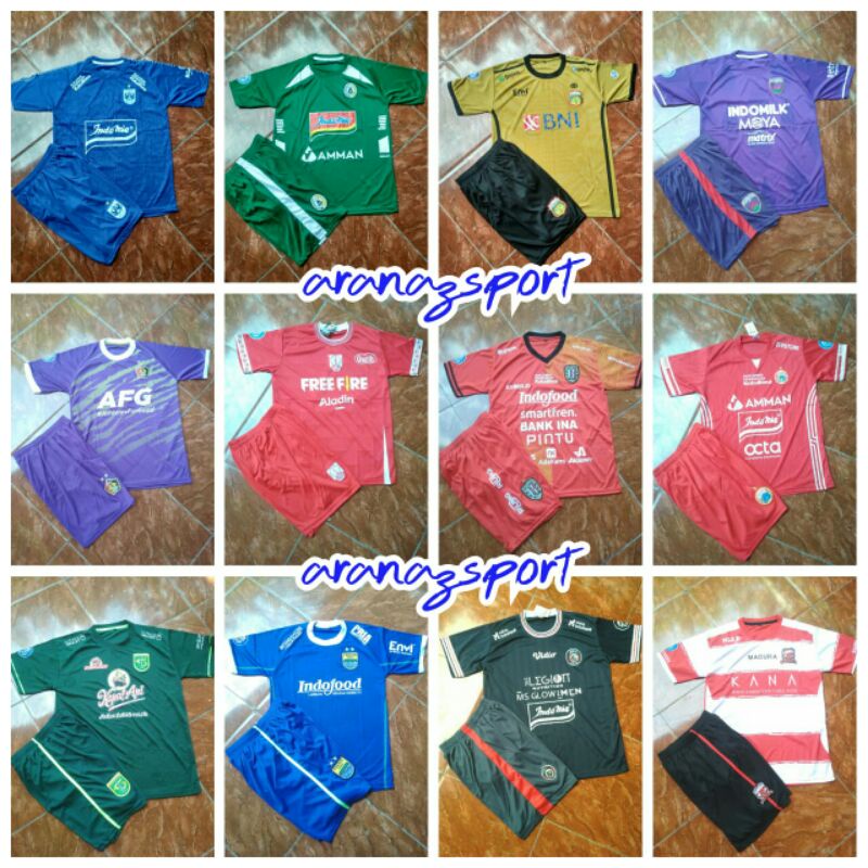 Kaos Setelan Stelan Jersey Sepak Bola Club Klub Liga Indonesia/Kaos Baju Olahraga Liga BRI 1