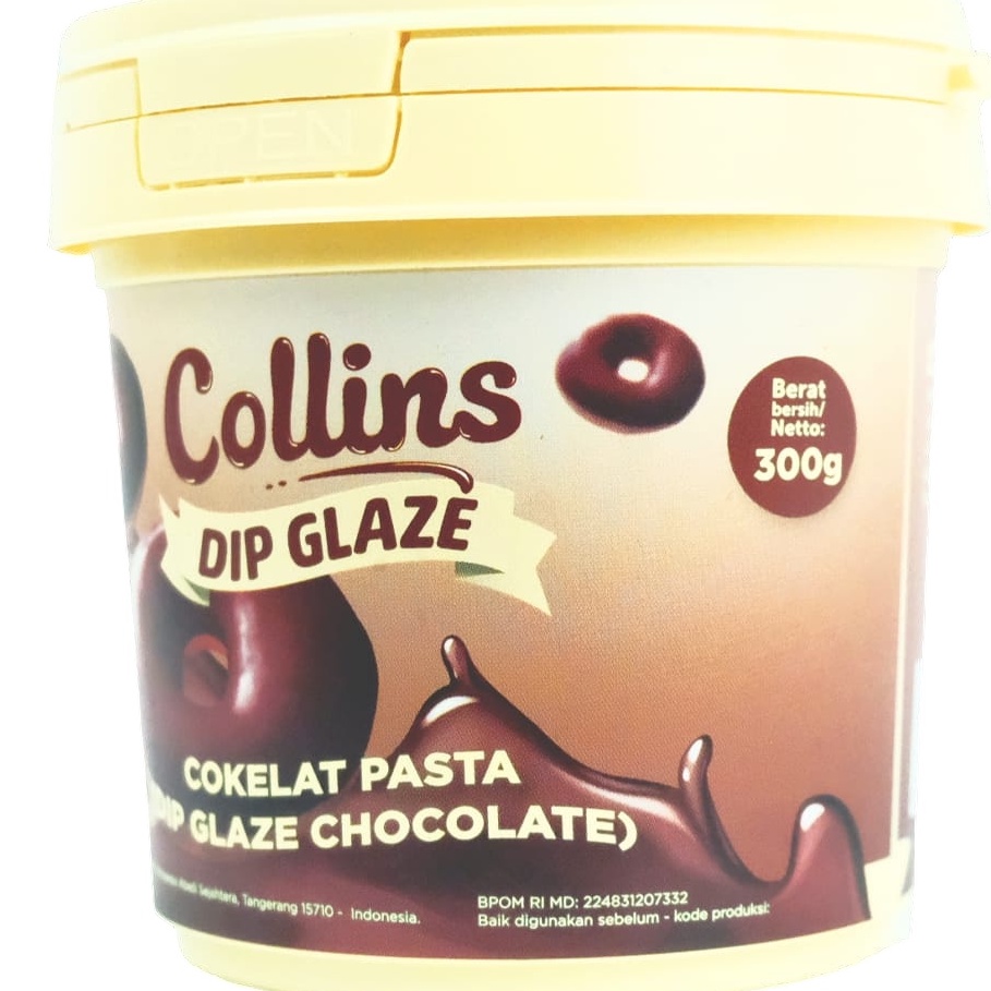 

[JAR] Collins Glaze Cokelat Pasta 300gr Dip Glaze Dark Chocolate