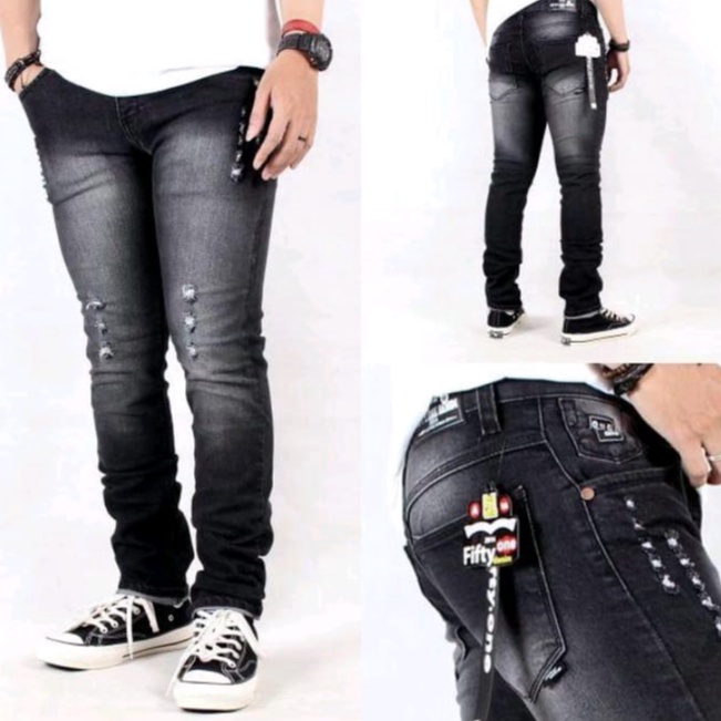 celana jeans sobek original fiftyone Best seller terlaris Bisa COD