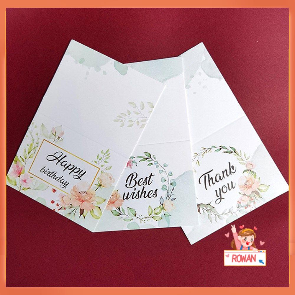 R-flower 100pcs Kartu Ucapan Perlengkapan Pesta Ucapan Best Wishes Wedding Birthday Postcard