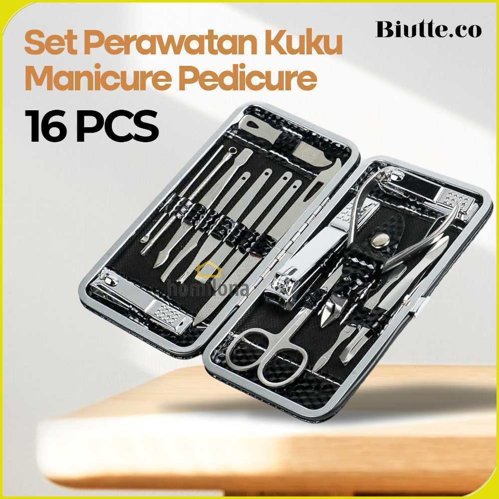 Biutte.co Set Perawatan Kuku Nail Art Manicure Pedicure 16 in 1 - MJ1096-01