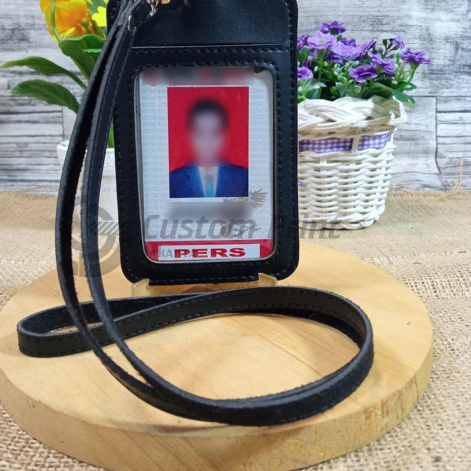 

▌▌▌ Name Tag Kulit Card Holder ID Card Tali Gantungan kalung