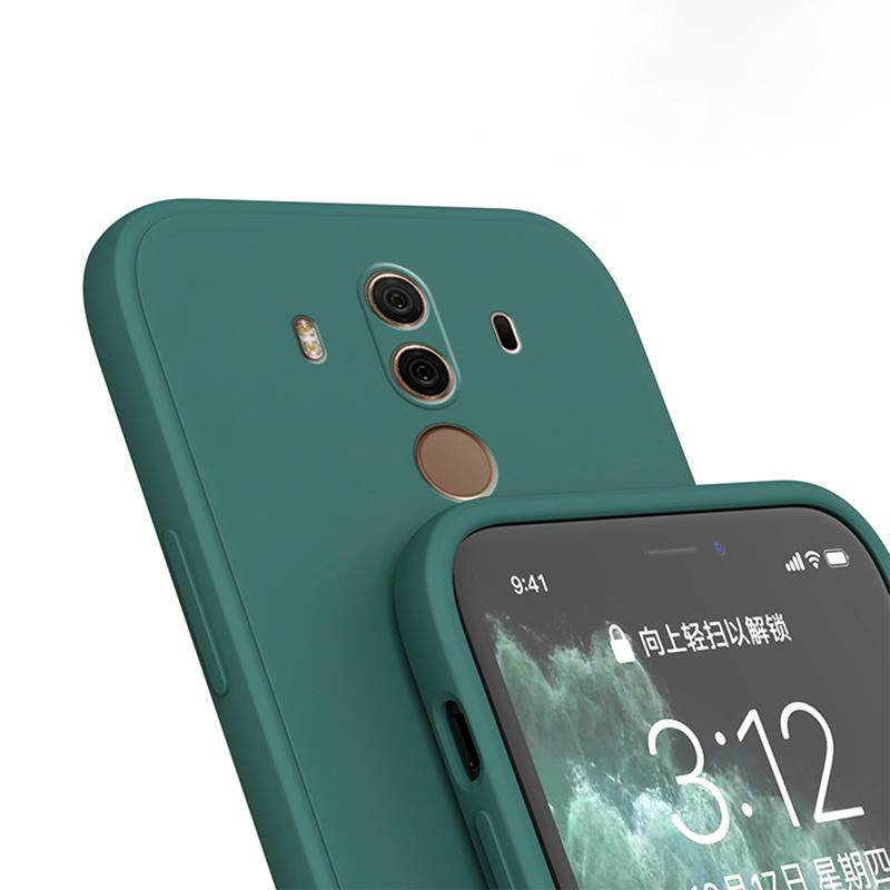 Original Case Silikon Cair Persegi Untuk Huawei Mate9 10 Pro Pelindung Kamera Handphone Lucu Penutup Belakang