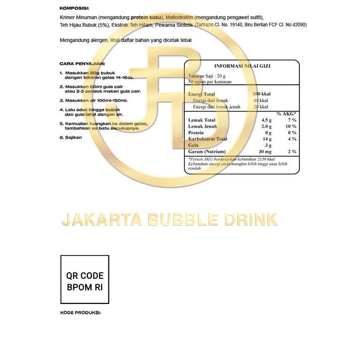 

Import Terlaris Bubuk Minuman GREEN TEA 1 KG - Jakarta Bubble Drink 