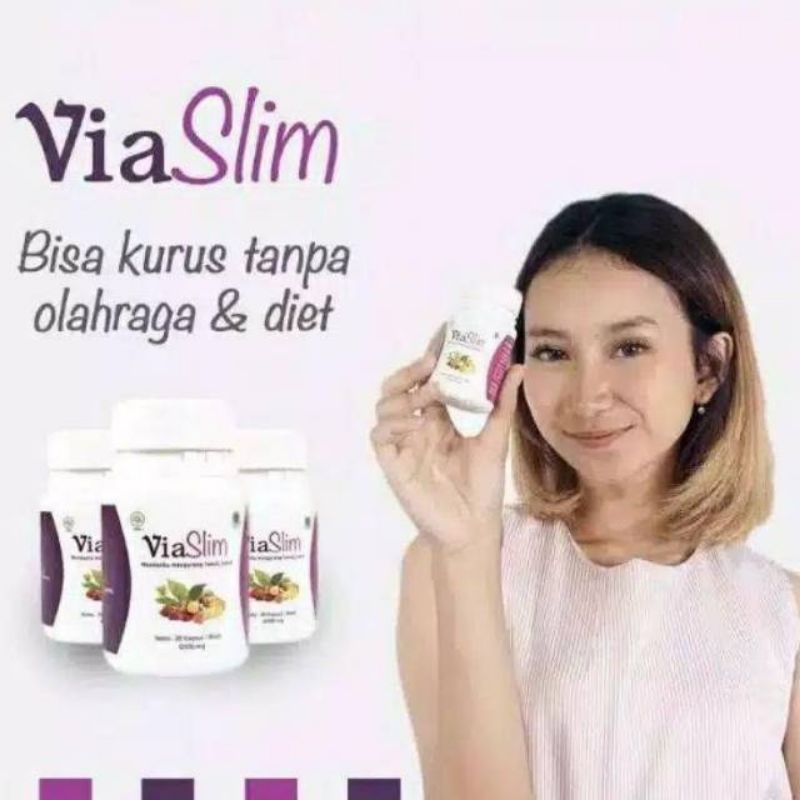 VIASLIM ORIGINAL OBAT PELANGSING BADAN VIA SLIM ASLI SUPLEMEN HERBAL DIET ALAMI BPOM