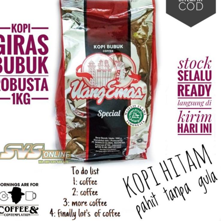 

ポ Kopi bubuk giras robusta coffee uang emas special 1kg murah nikmat →