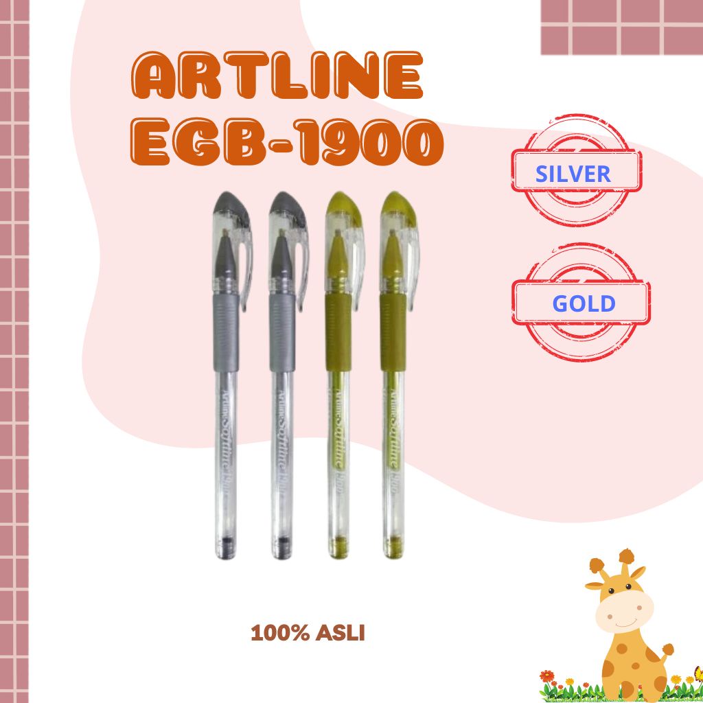 

[PCS] BOLPOIN / PULPEN / GEL PEN ARTLINE EGB-1900 GOLD / SILVER /BALLPOINT GEL 1.0 MM SILVER GOLD