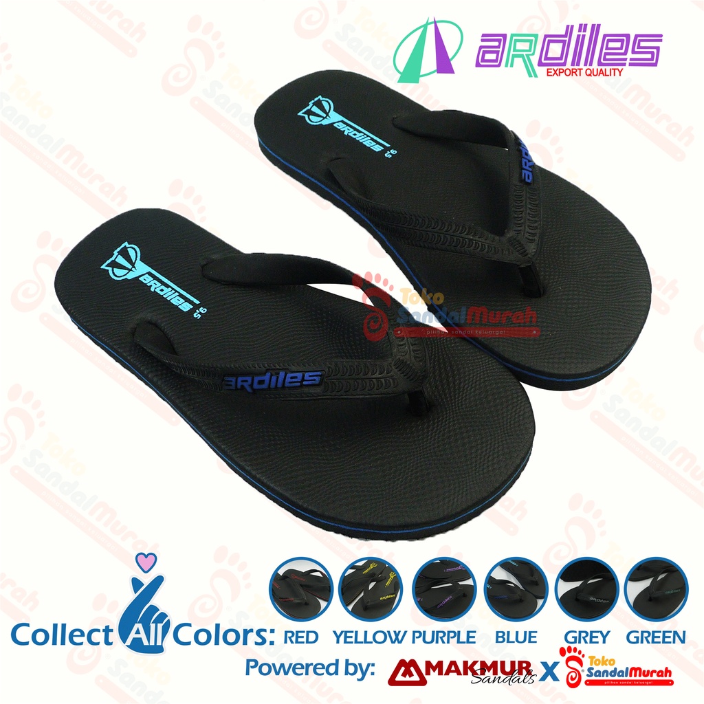 Toko Sendal Murah - Sandal Jepit Anak Perempuan Laki - Laki /  Sandal Jepit Karet Anak Ukuran Tanggung Hitam  Polos [Toko Sendal Murah Kids 03 Ardiles Black pearl]