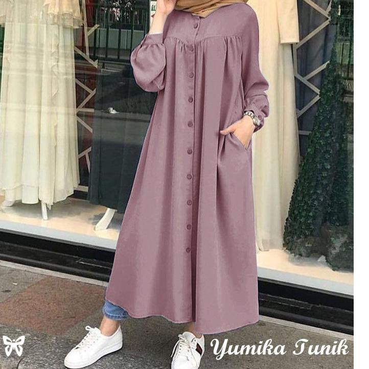 Best Product HOPYLOVY - YUMIKA LONG DRESS TUNIK PANJANG WANITA