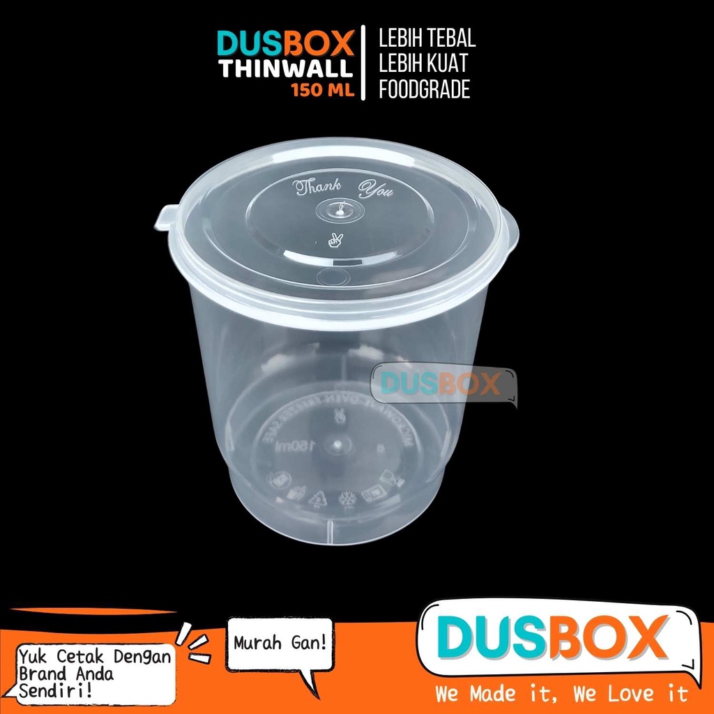 Thinwall 150 ml / Mika 150 ml / Kemasan Makanan Plastik / Cup 150 ml / Cup Puding 150 ml