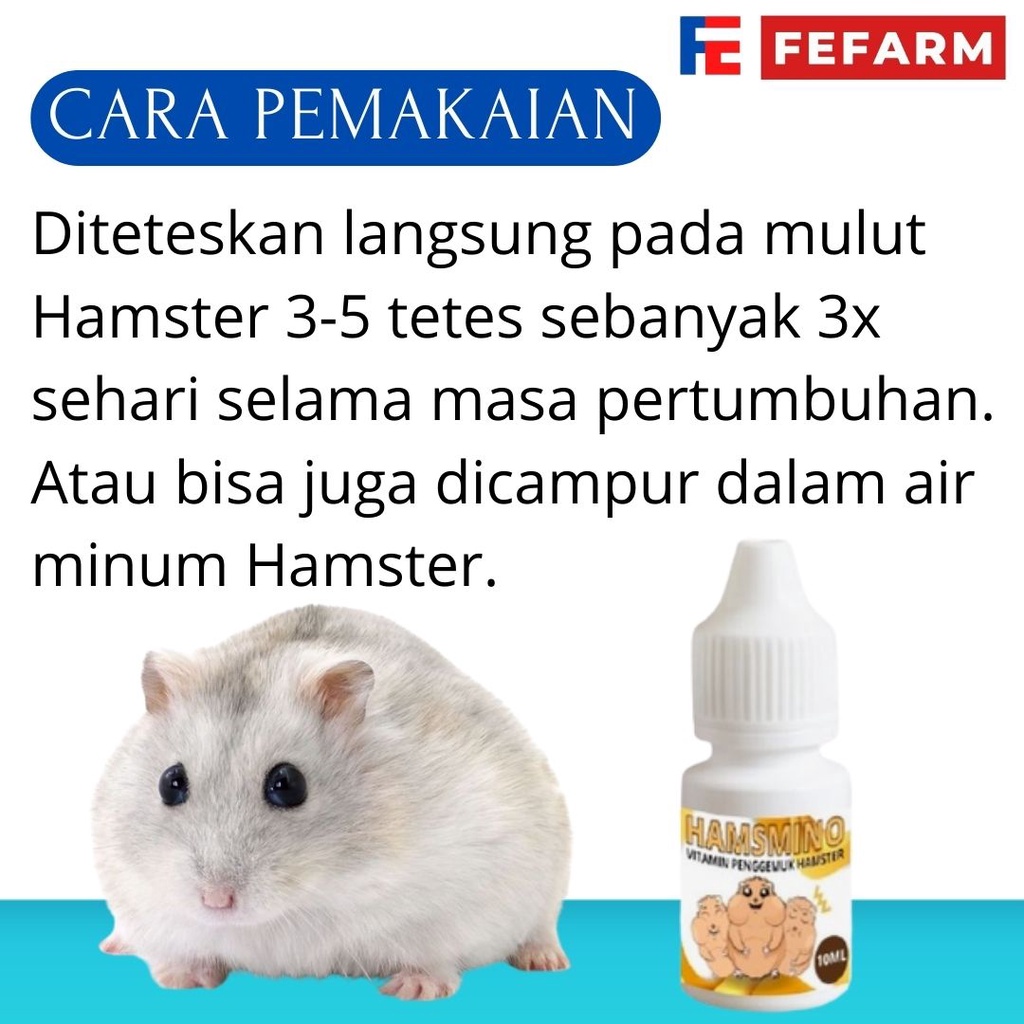 HAMSMINO - Obat Hamster Vitamin Mineral Penggemuk Hamster HAMSMINO FEFARM