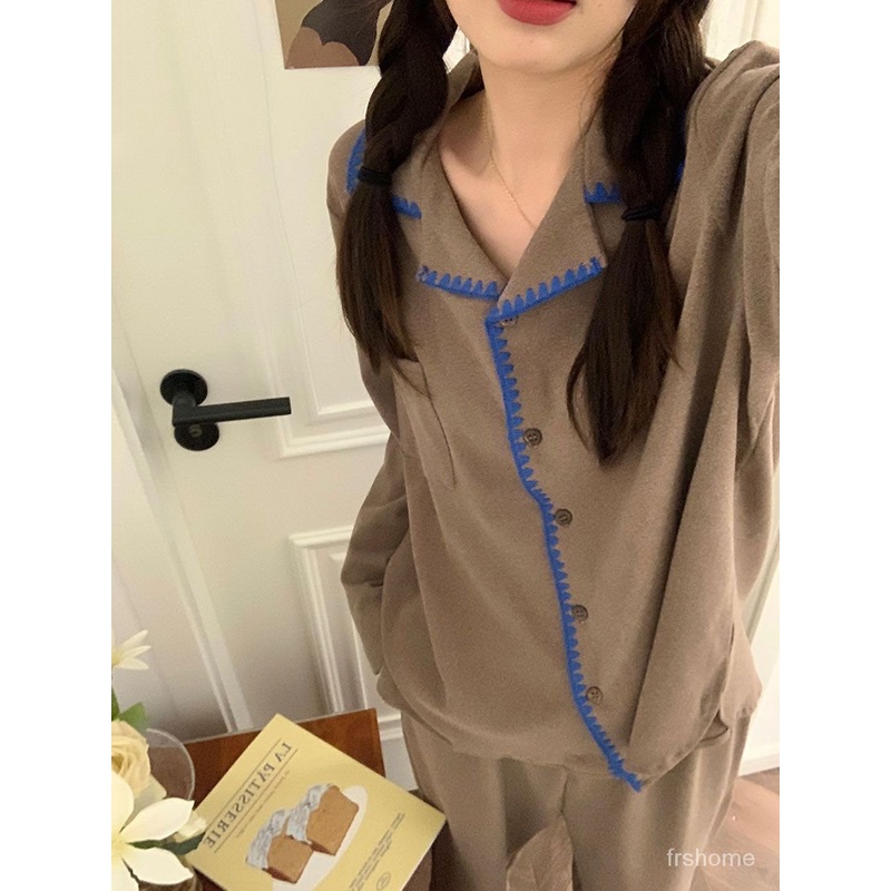 Versi Korea dalam versi Korea piyama sederhana wanita musim gugur dan musim dingin ditambah beludru