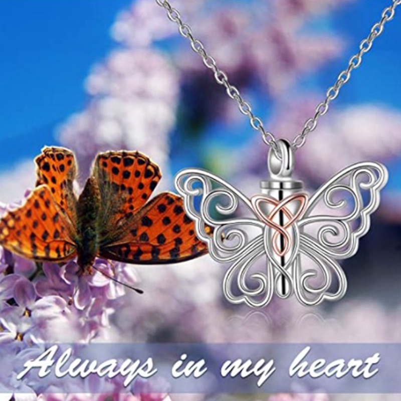 Butterfly Guci Kalung Untuk Abu925 Sterling Silver Celtic Knot Butterfly Pendant Cremation Kenang Kenangan Kalung Untuk Wanita Perhiasan