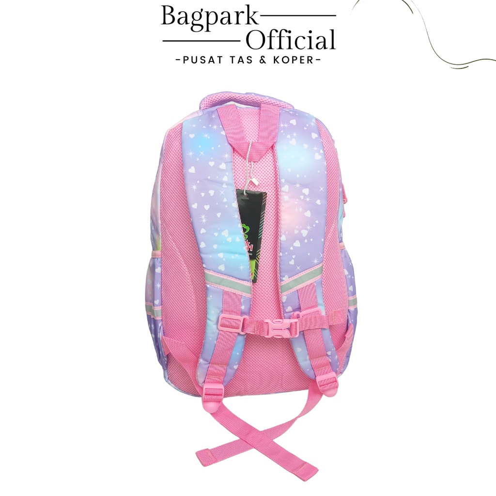 Tas Anak Sekolah Perempuan Tas Remaja Cewek Alto Girl Original Tas Anak Kekinian Motif Rainbow Pelangi Free Rain Cover