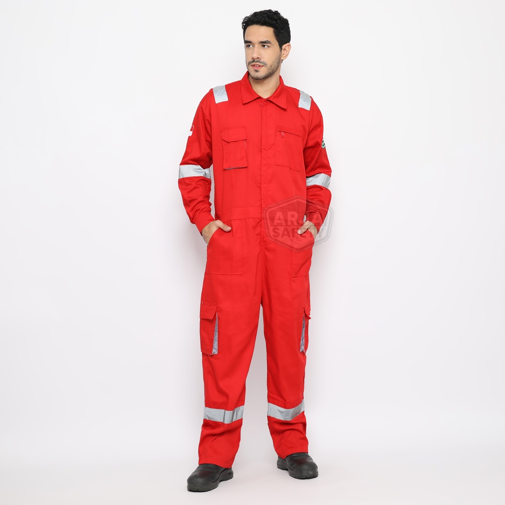 ARJA SAFETY [ FREE LOGO SAFETY &amp; BENDERA ] Wearpack Coverall Safety, Baju Kerja Proyek, Wearpack Safety, Wearpack Terusan, Baju Seragam Kerja Proyek, Katelpak Safety