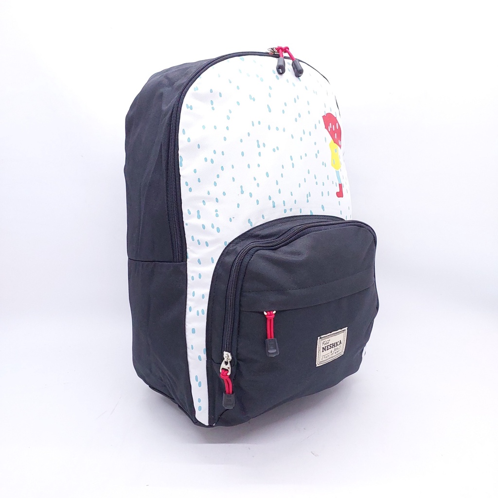 Tas Laptop Neshka Motif Rainy Girl MURAH ORIGINAL + JAS HUJAN / Tas Sekolah Cewek SD SMP SMA Neshka 17 INCHI MURAH /  Ransel Laptop Polo Neshka ORIGINAL MURAH BARU / Tas Punggung Neshka Motif Rainy Girl Murah / Ransel Sekolah Wanita SD SMP SMA BARU MURAH