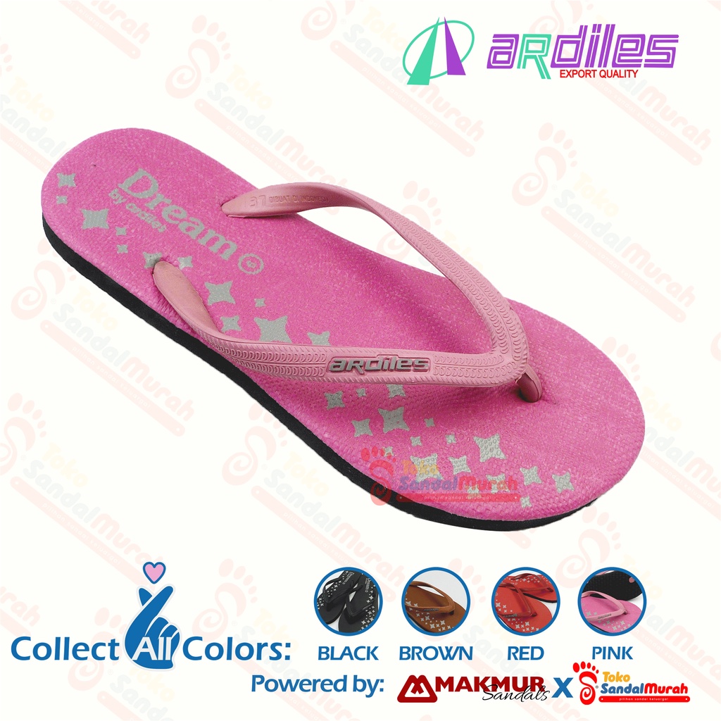 Toko Sendal Murah - Sandal Jepit Perempuan / Sandal Jepit Original Ardiles / Sandal Nyaman Rumahan / Sandal Jepit Motif Bintang [Toko Sendal Murah LDS 10 Ardiles Tiara]