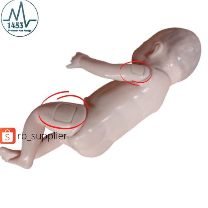 Phantom Manikin Bayi Suntik Bahan Silicone Baby Children Injection