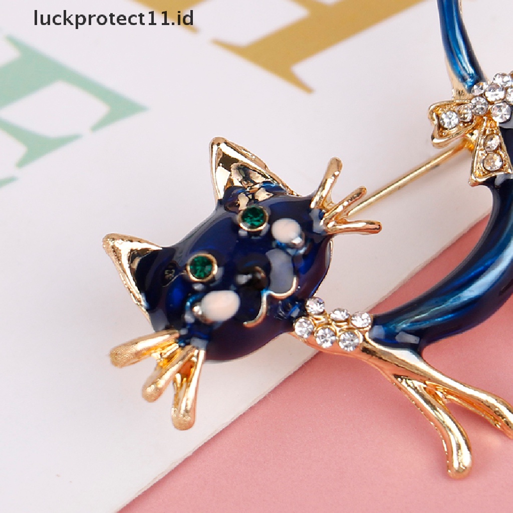 /Fashion Hot// Fashion// Kepribadian Kucing Biru Bros Gadis Wanita Kantor Kasual Bros Pin Hadiah.